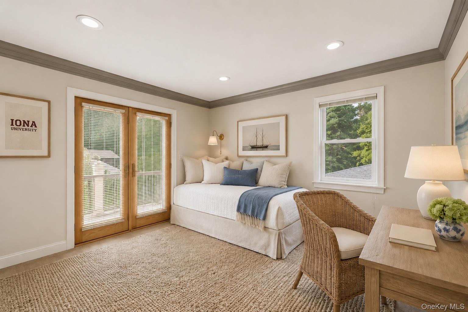 Virtually Staged Bedroom 4 with baclony.