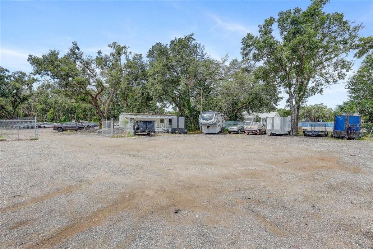 Office trailer from a distance
