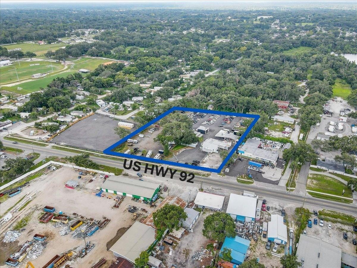 Aerial view of US Highway 92 frontage