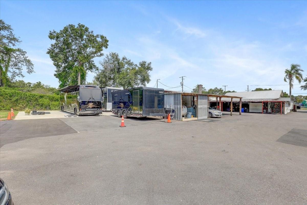 Rv parking pad and hookup from a distance