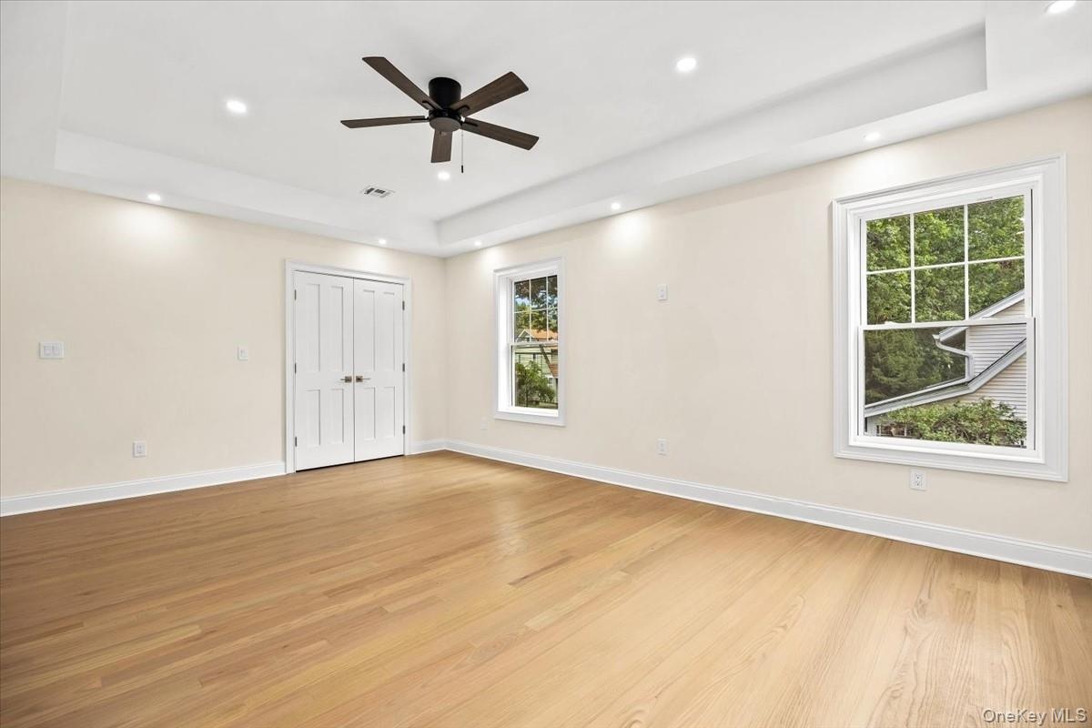 primary bedroom with double door closet