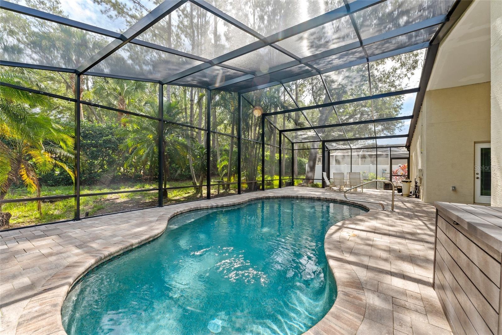 added luxury new cage and pavers beautiful