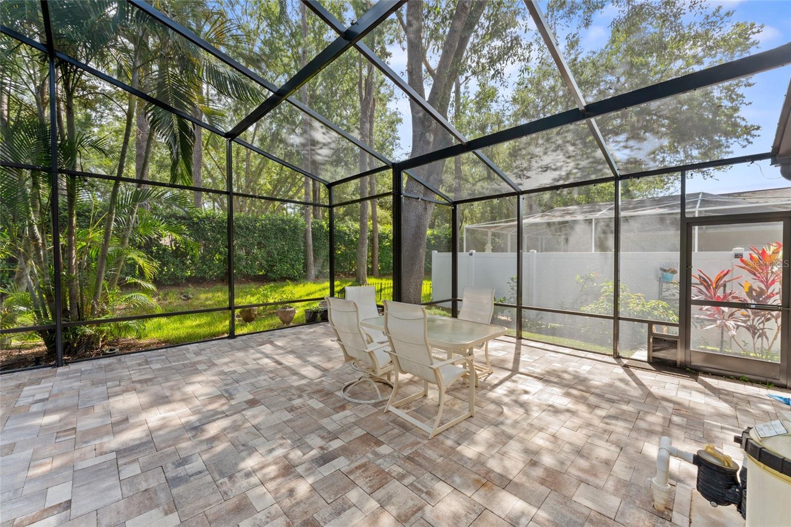 newly installed pool cage (no seem screen)