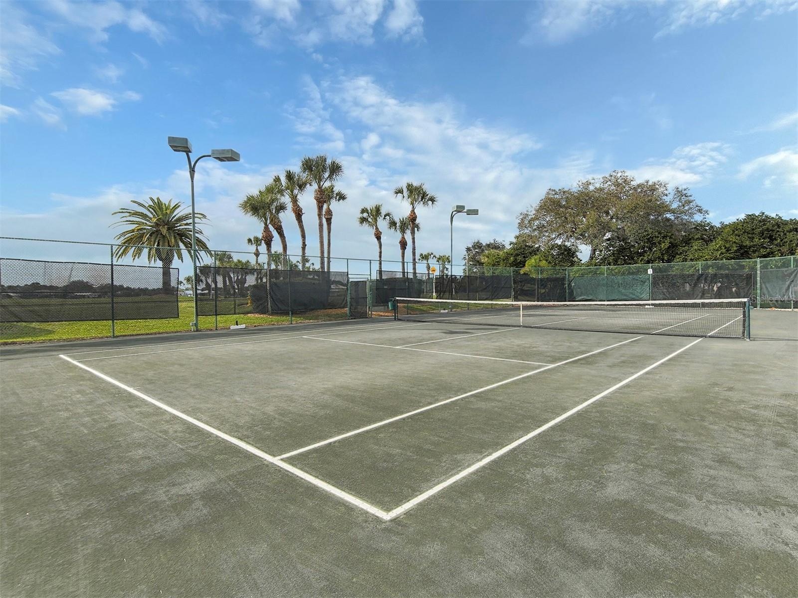 The tennis courts in Waterford are har-tru and lit!