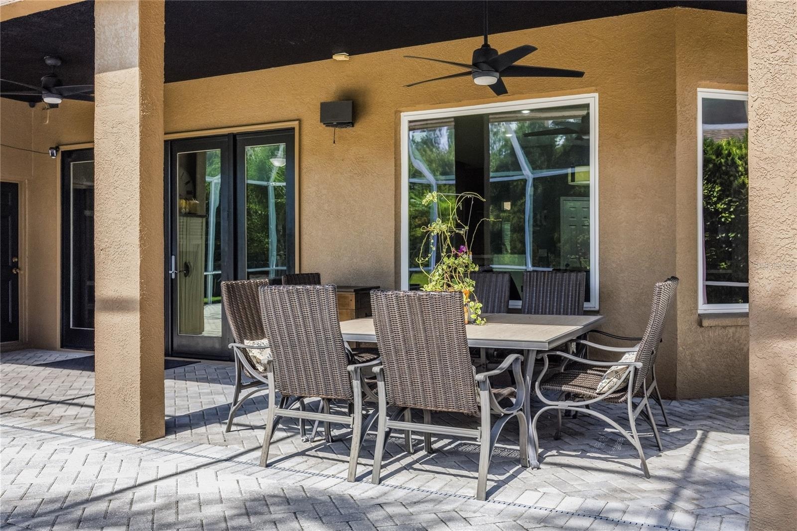 Covered seating on Lanai