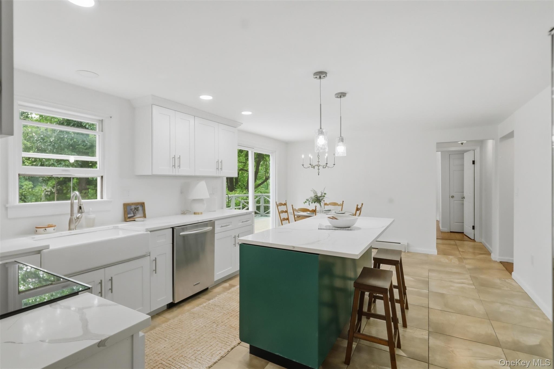 Beautiful white cabinets, quartz countertops