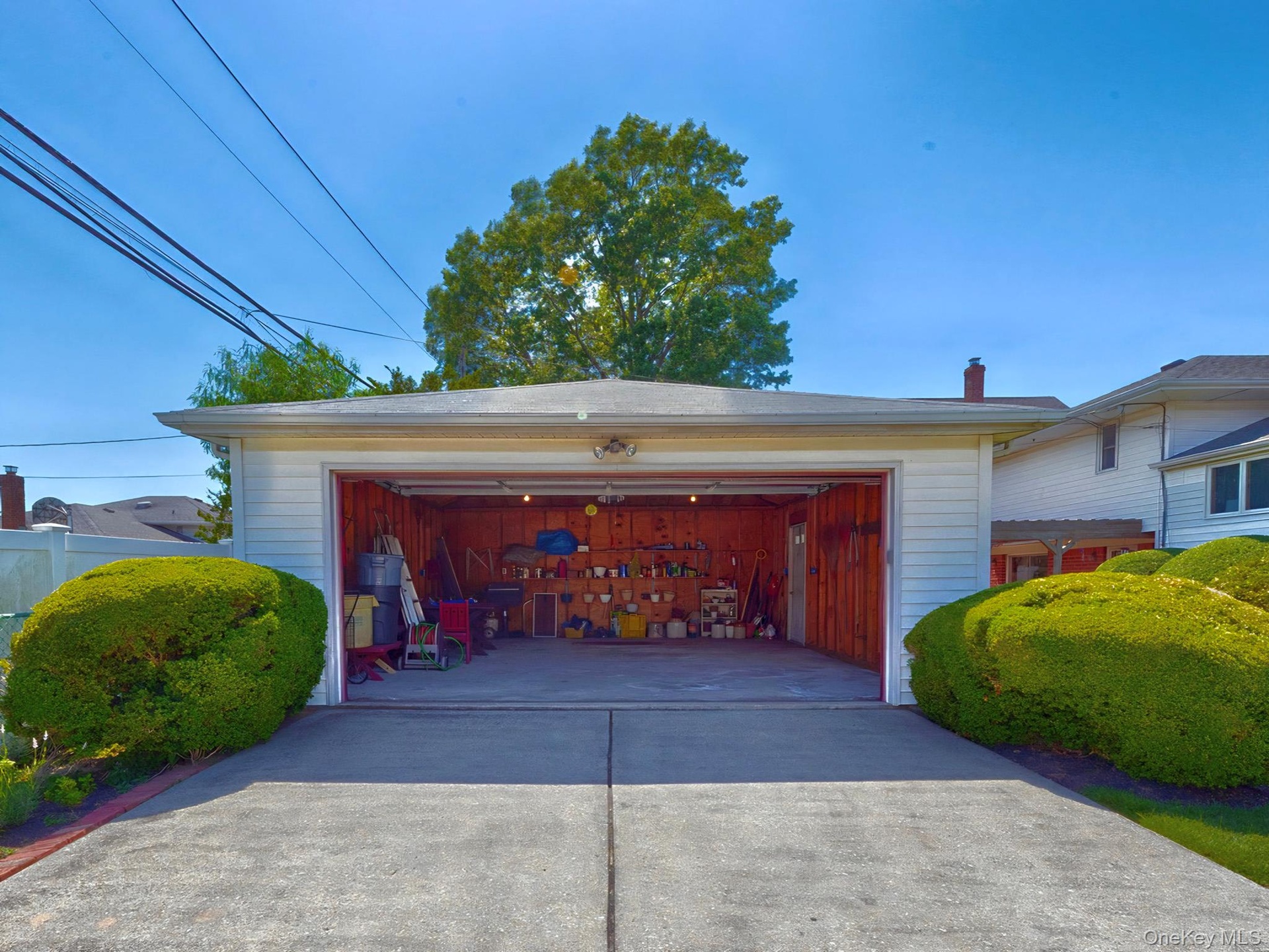 Detached 2 car garage interior