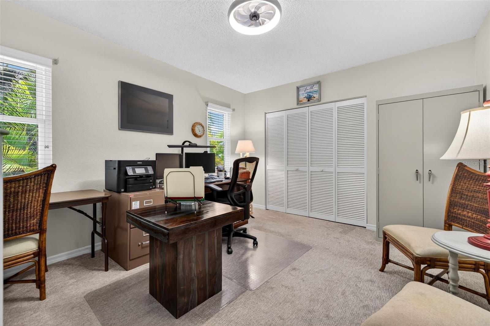Spacious third bedroom currently serves as a home office