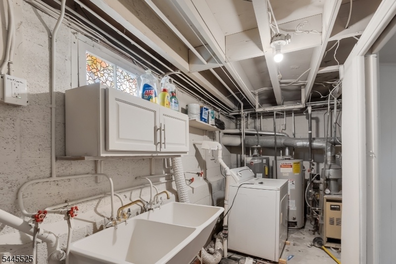 laundry room in basement
