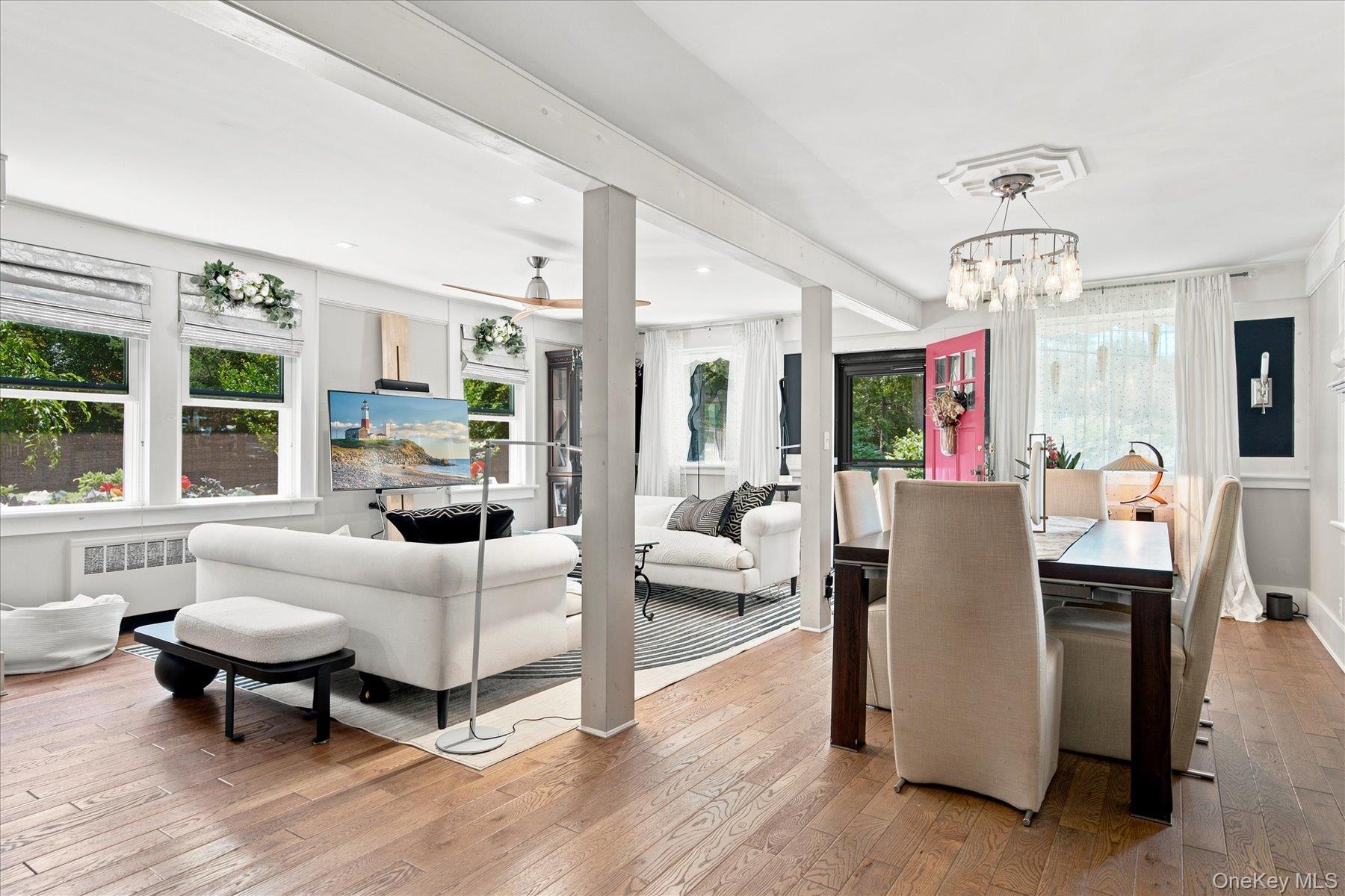 Living room/Dining room combo with this homes open floor plan