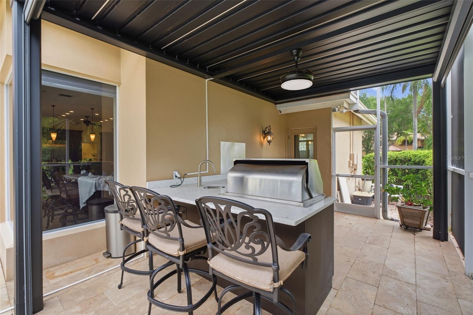 stone bar area for entertaining