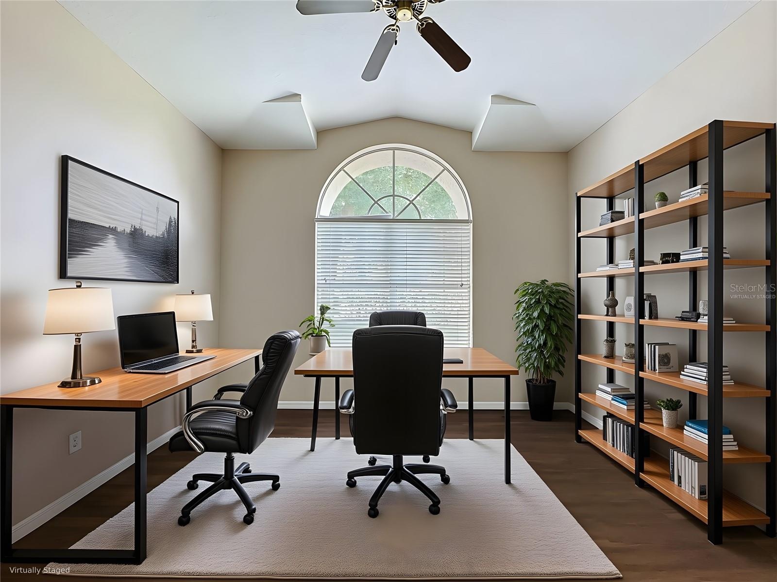 Virtually Staged bedroom 3 as an office