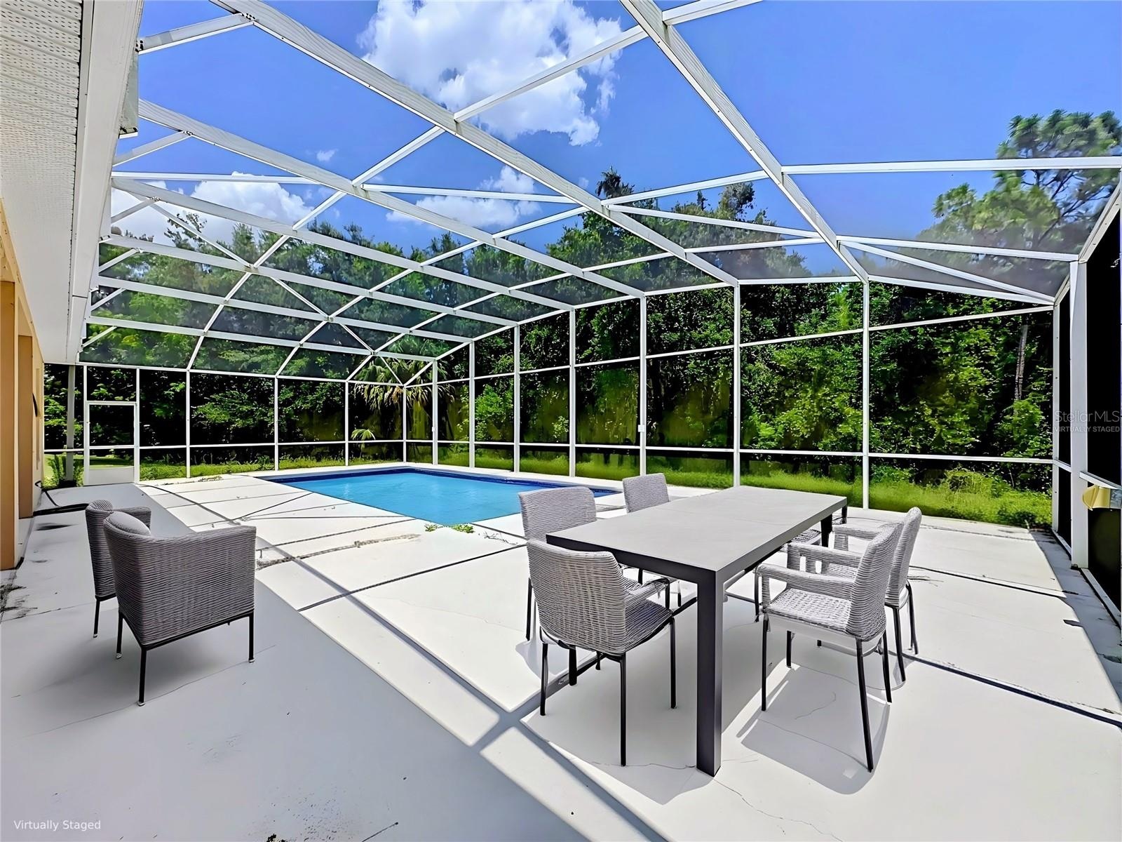 Virtually Staged pool deck