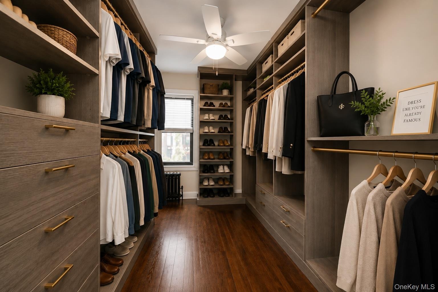 This is a bedroom used as a walk-in closet.