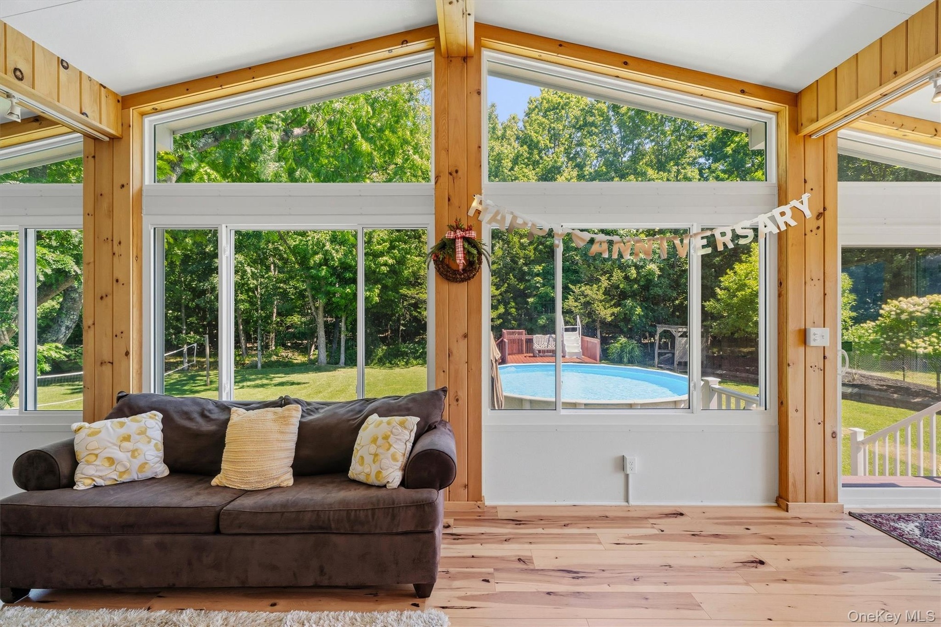 Wall of glass to admire your private back yard.