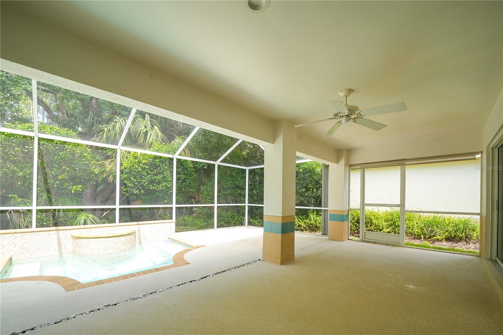 Spacious Lanai with in-ground spa with fountain