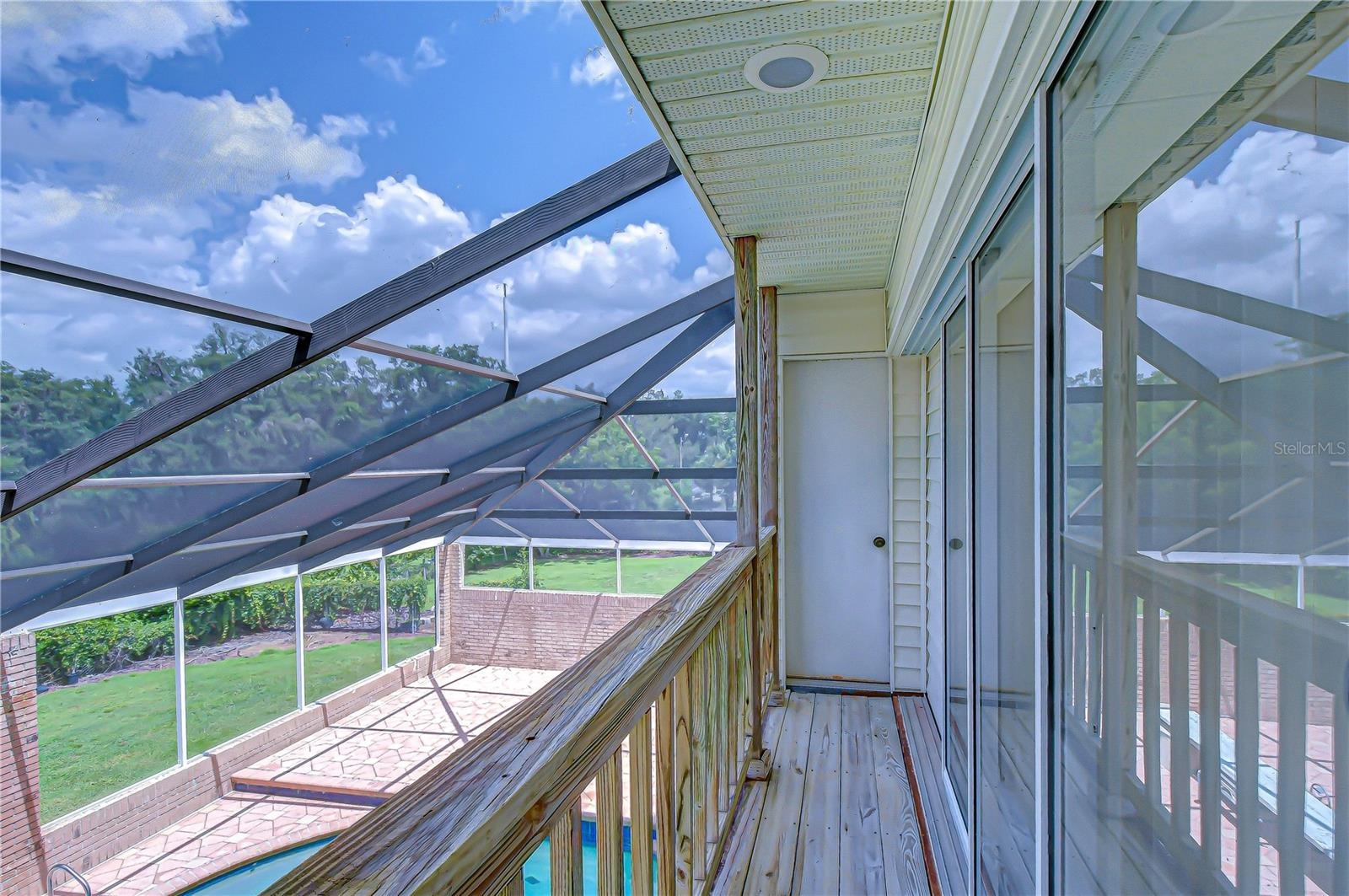 Balcony overlooking the beautiful property.