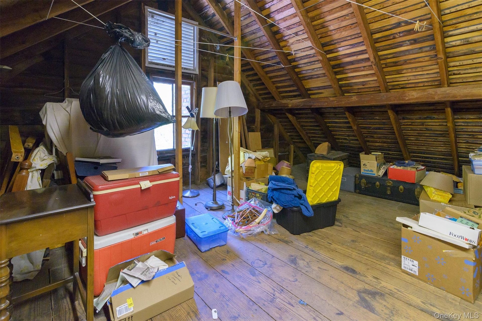 Walk up attic has plenty of storage space