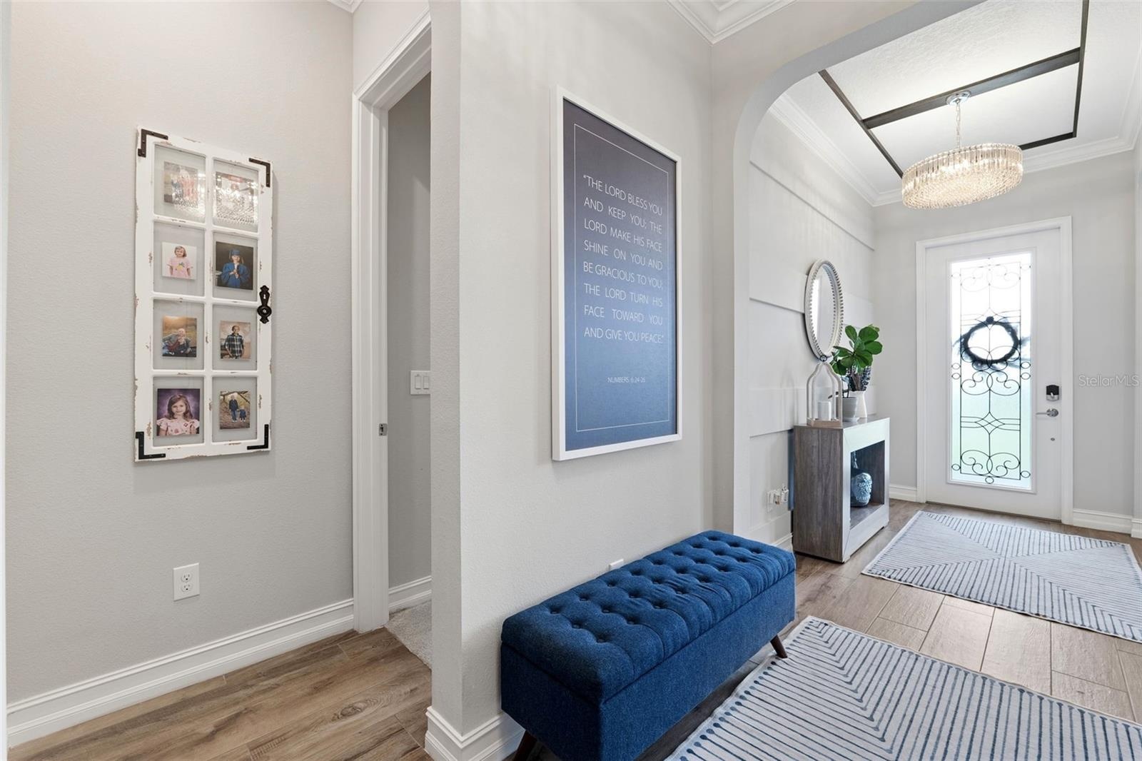 The entrance is open and inviting.