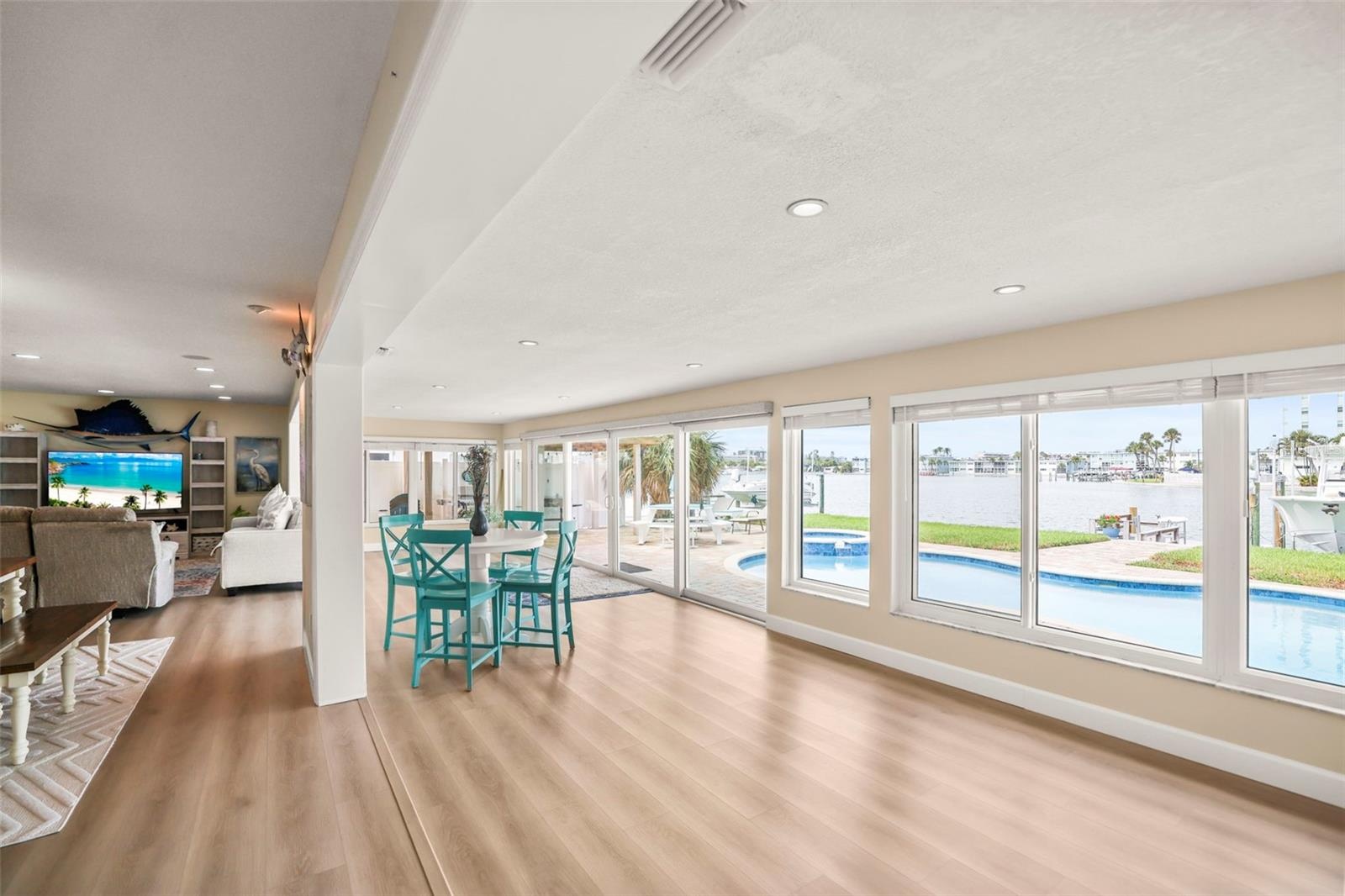 Florida room entire length.