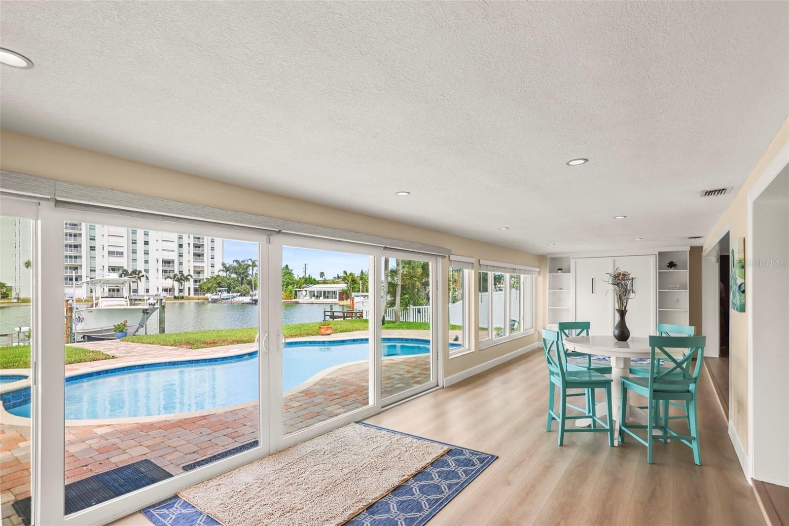 Florida room facing the whole pool.