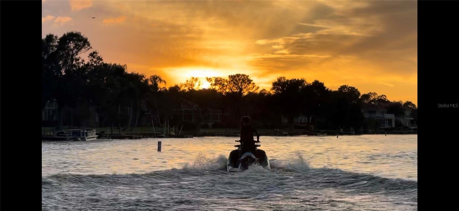 The sunset view on the Lake