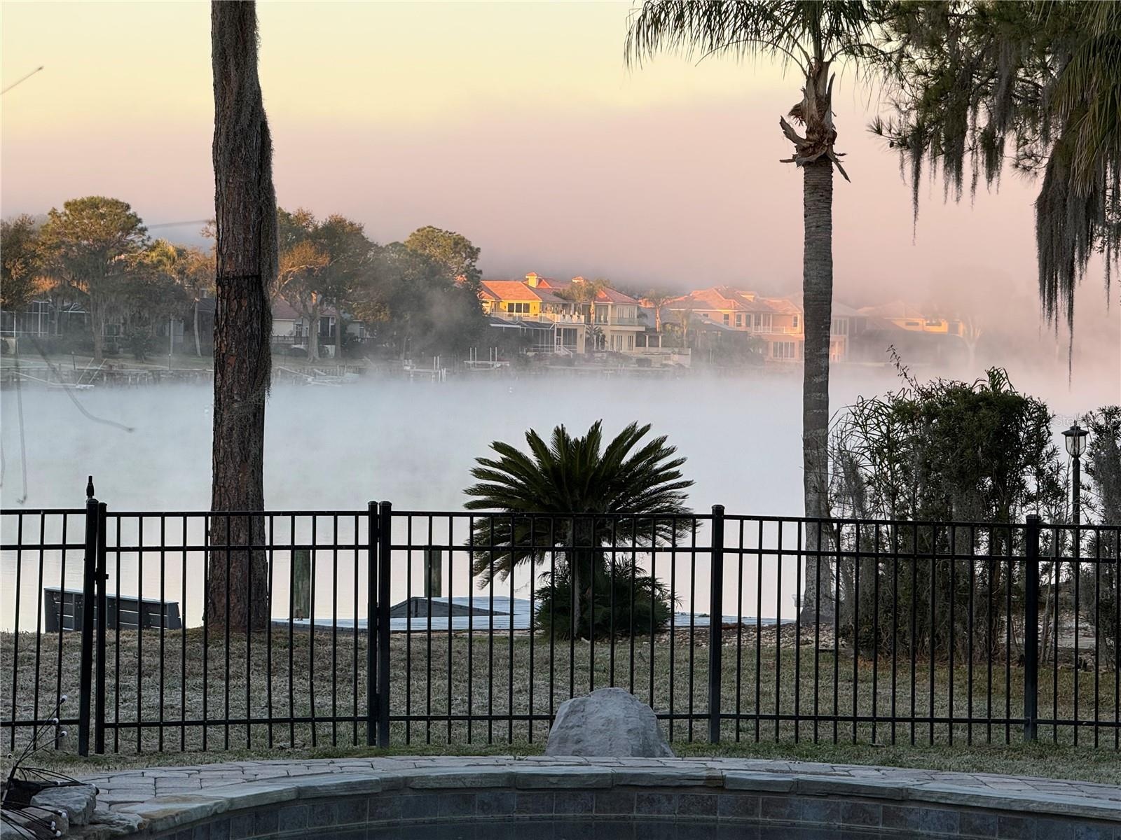 foggy view from kitchen window