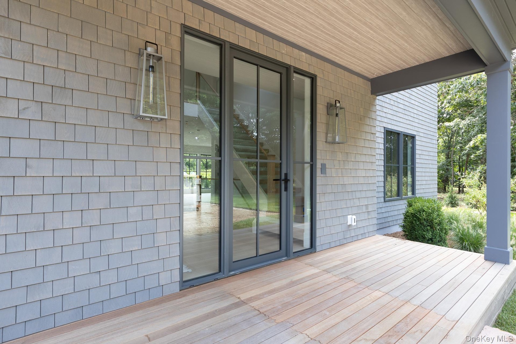 Front door w/mahogany porch