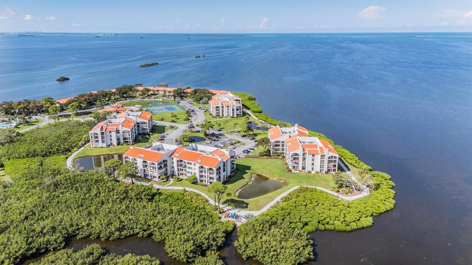 Aerial of Property.  It's located on a Peninsula Surrounded by the Gulf/St. Joseph Sound