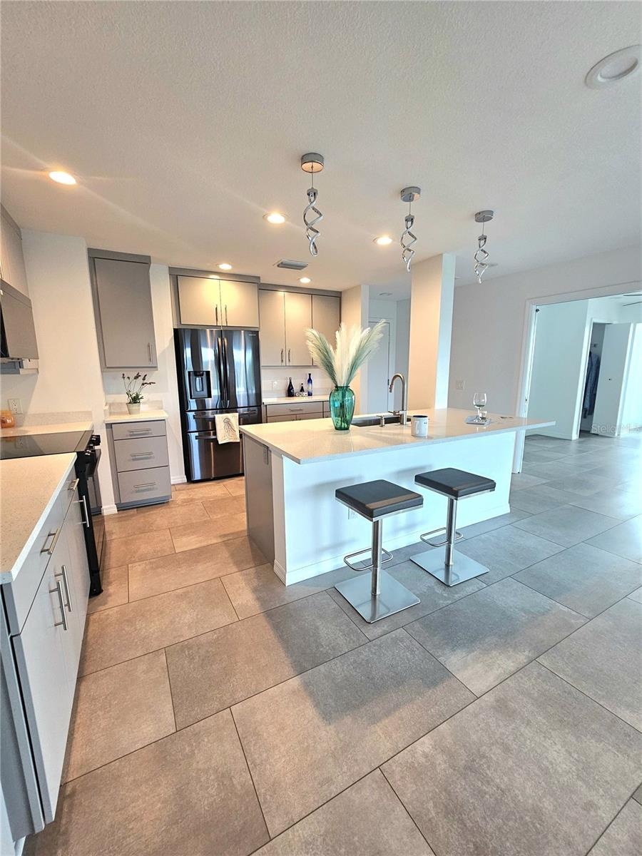 Renovated Chefs  Kitchen which Opens to Dining and Living Room