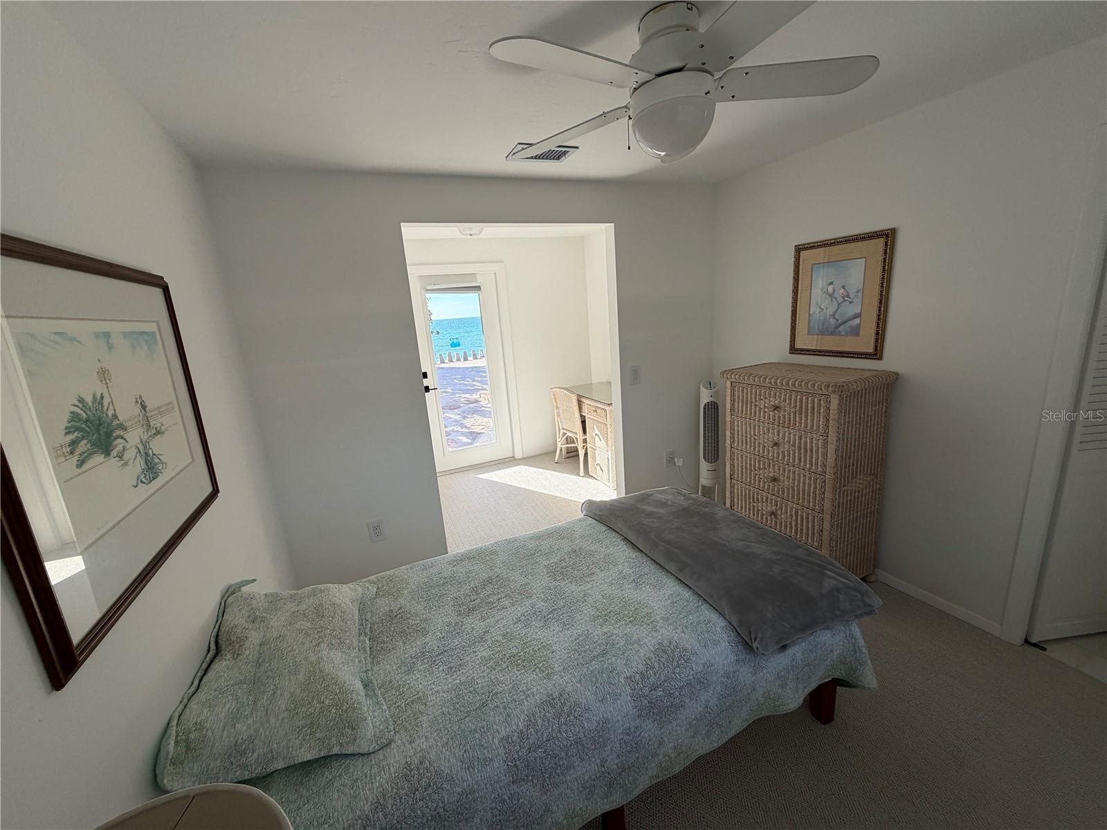 Nana's room with direct access to the beach.  Single bed.