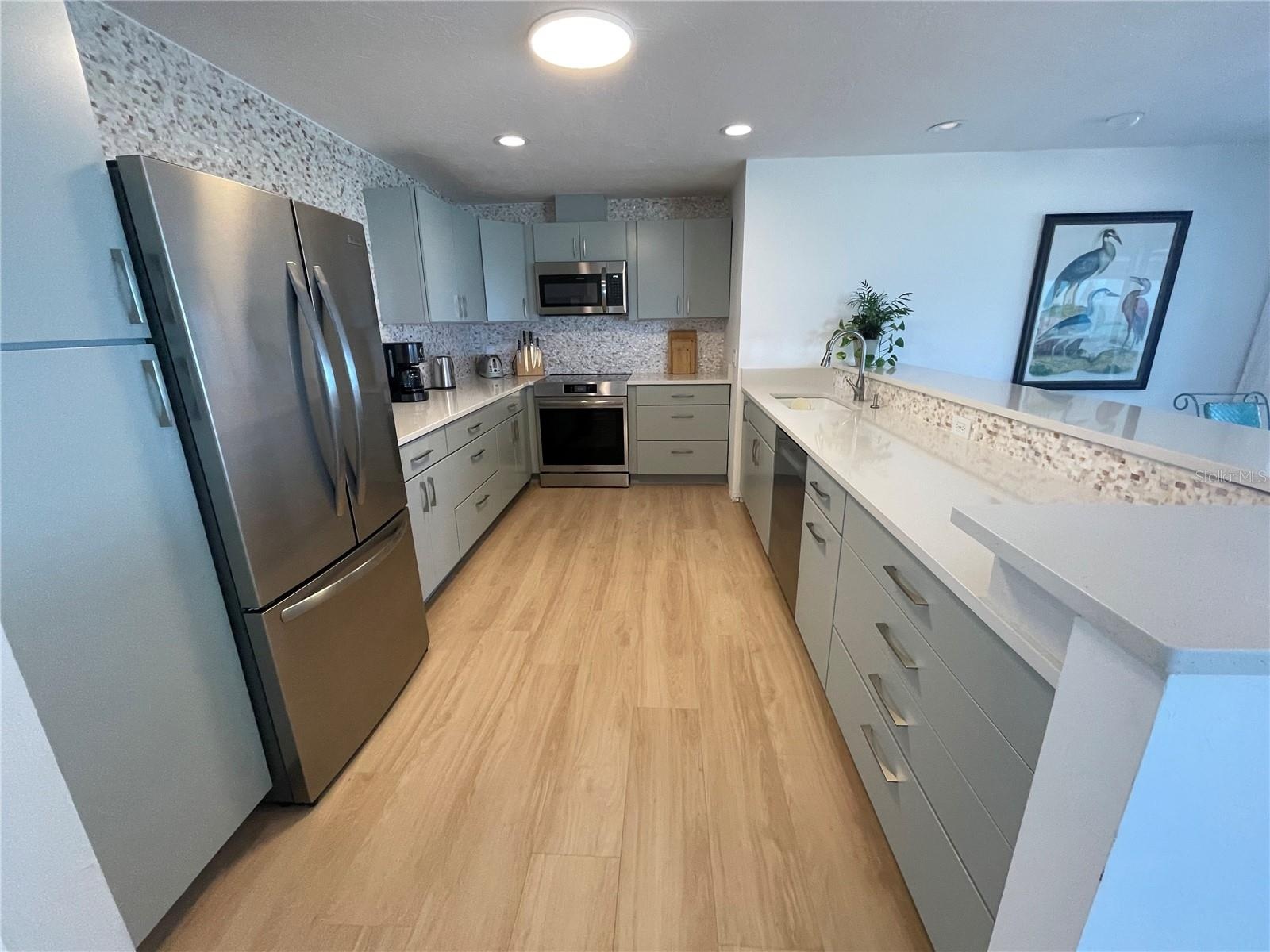 Induction range and convection oven.