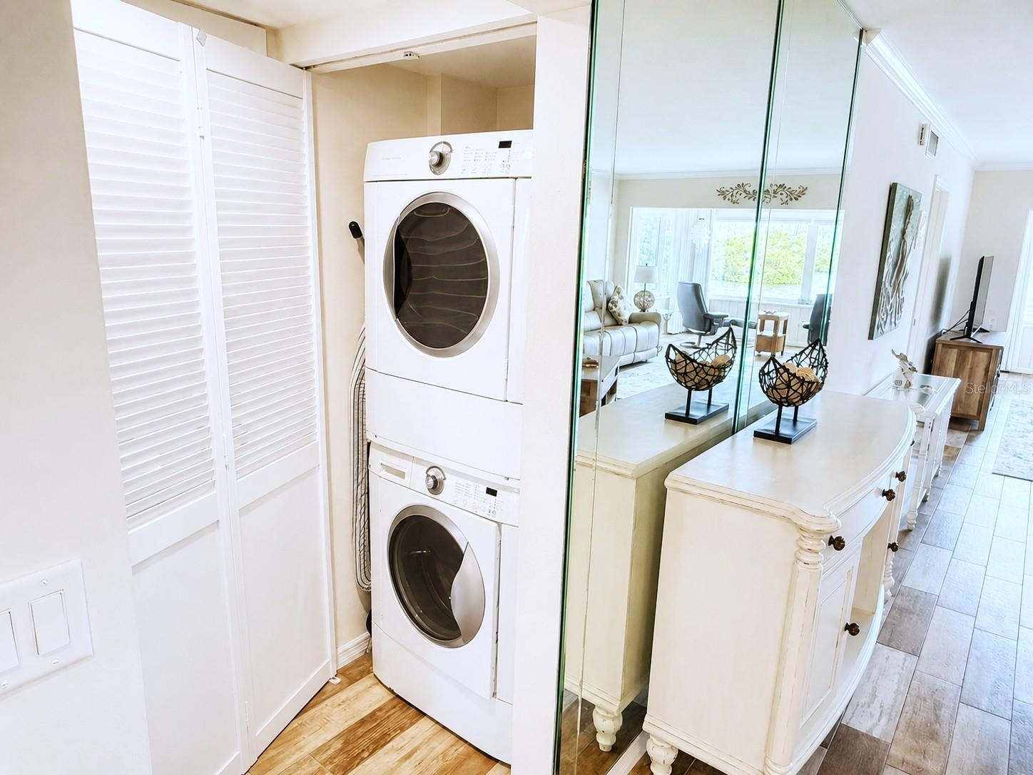 Stacked Washer/Dryer inside!