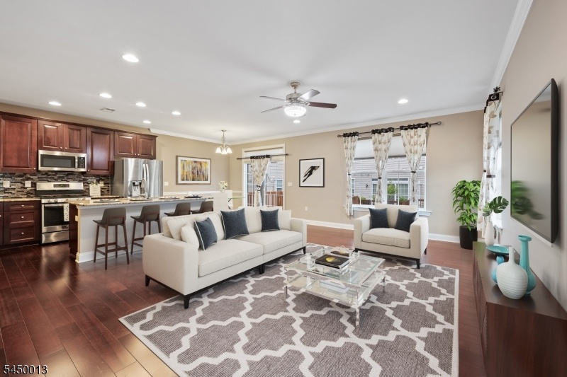 Living room virtually staged