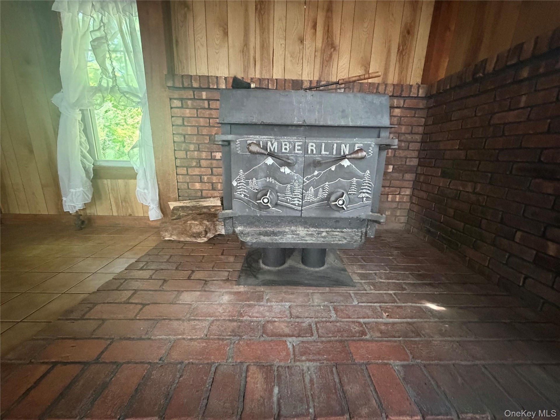 A large wood stove helps with heating the home