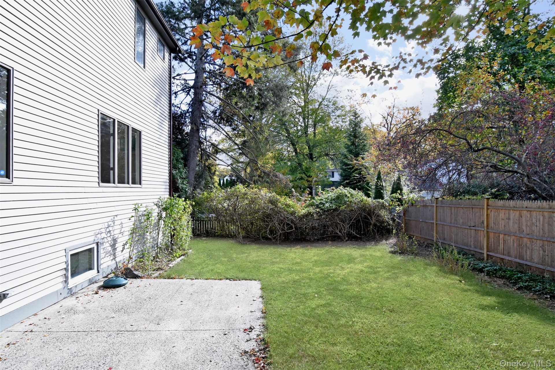 View of fenced backyard