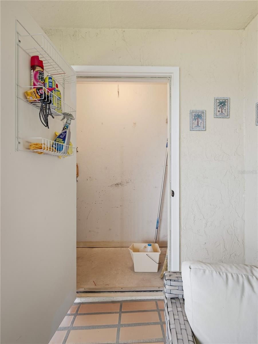 storage closet on balcony