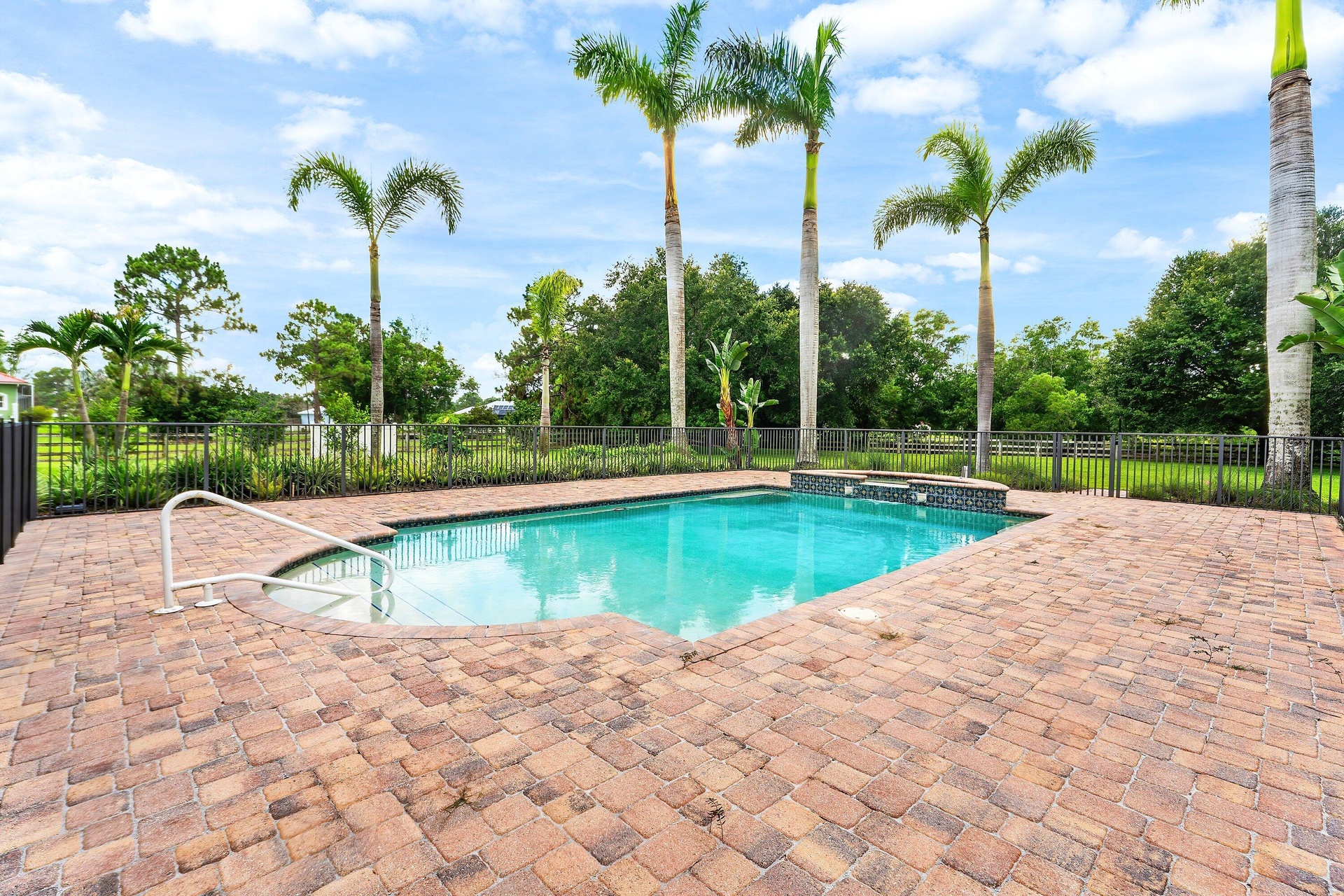 Solar heated & salt chlorinated fenced pool