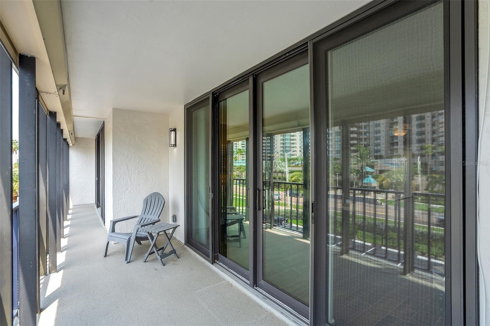 35 Feet Of Balcony Space With Hurricane Shutters