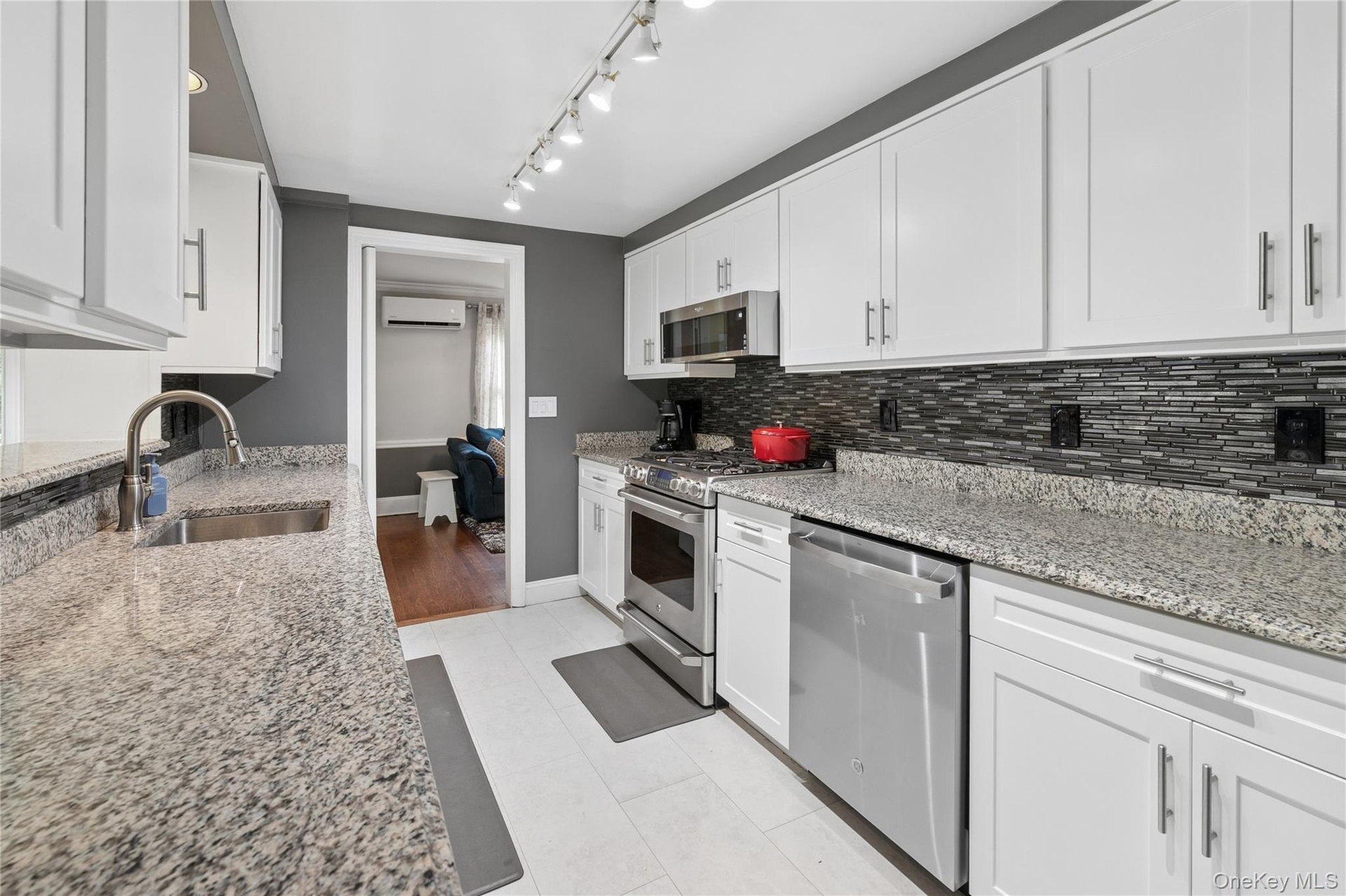 Updated Galley kitchen with view to adjacent family room