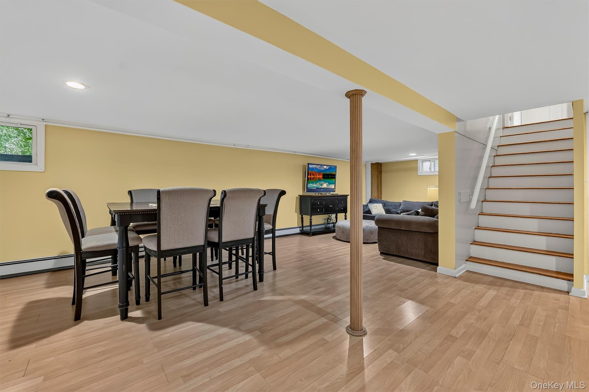 Comfortable family room provides valuable additional living space with flexibility for entertaining or everyday use.