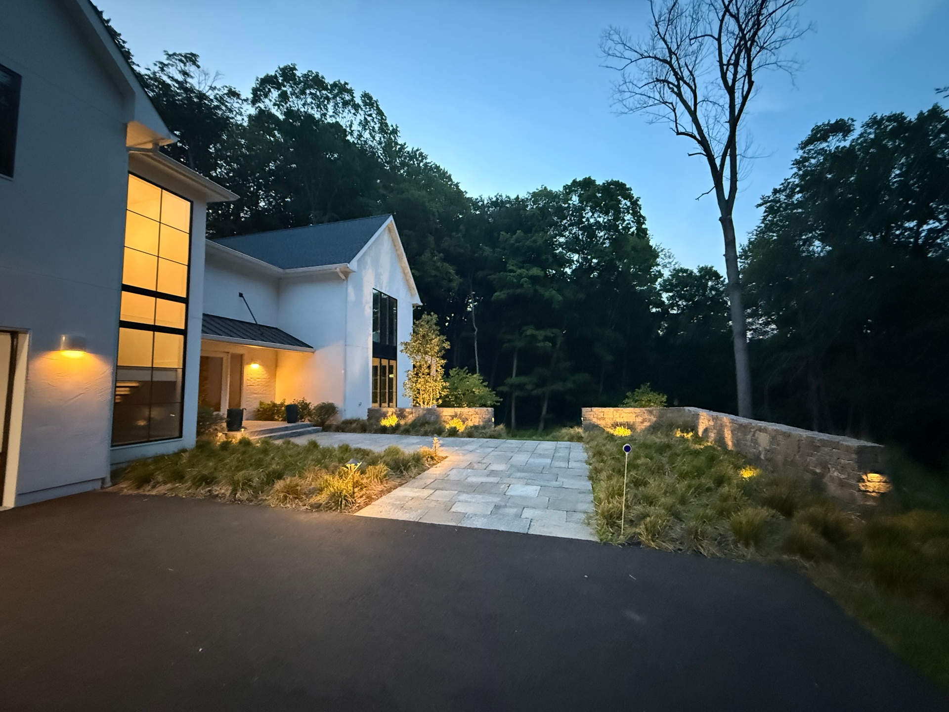 Evening impression with landscape lighting
