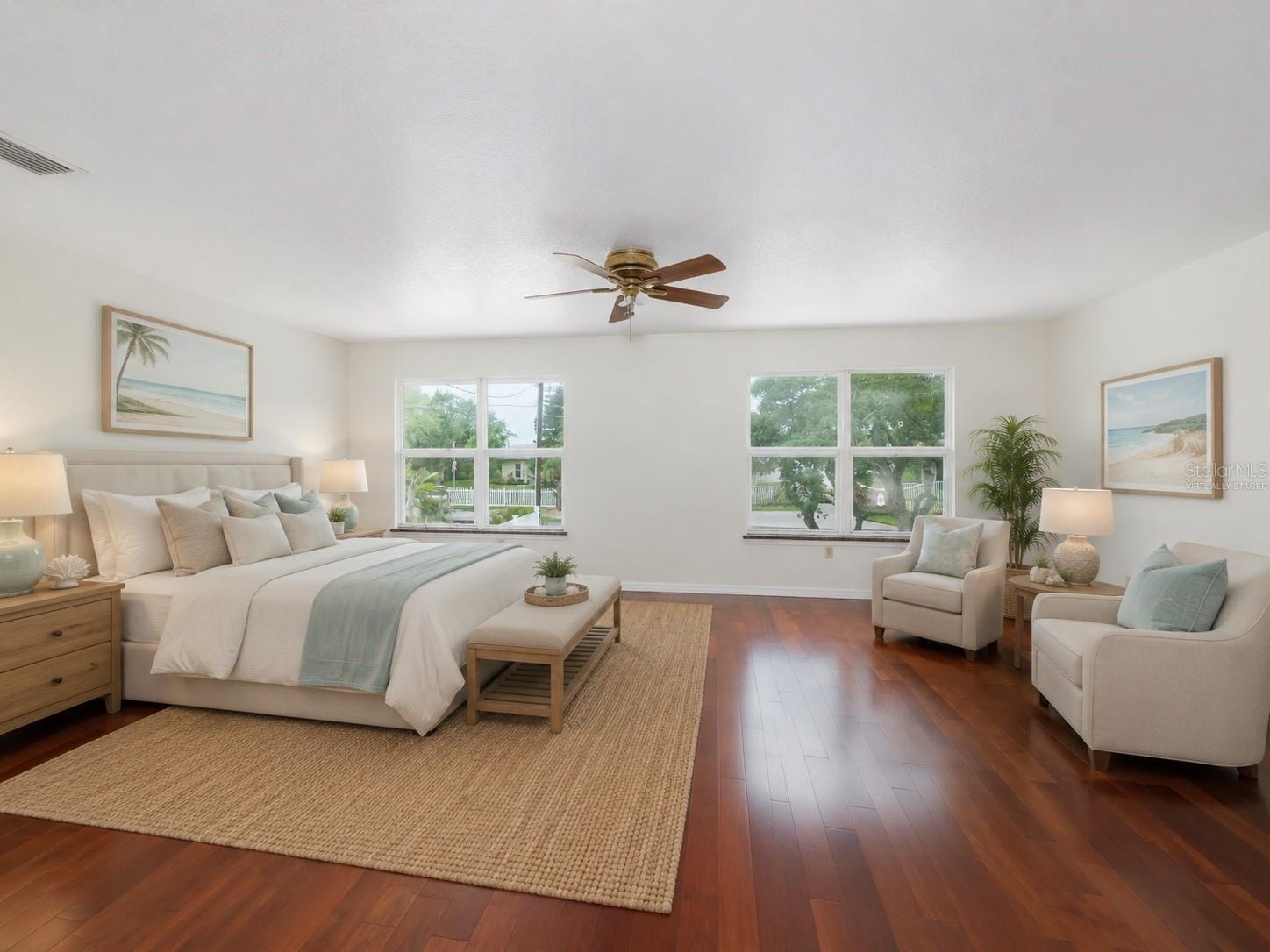 Virtually Staged Master bedroom