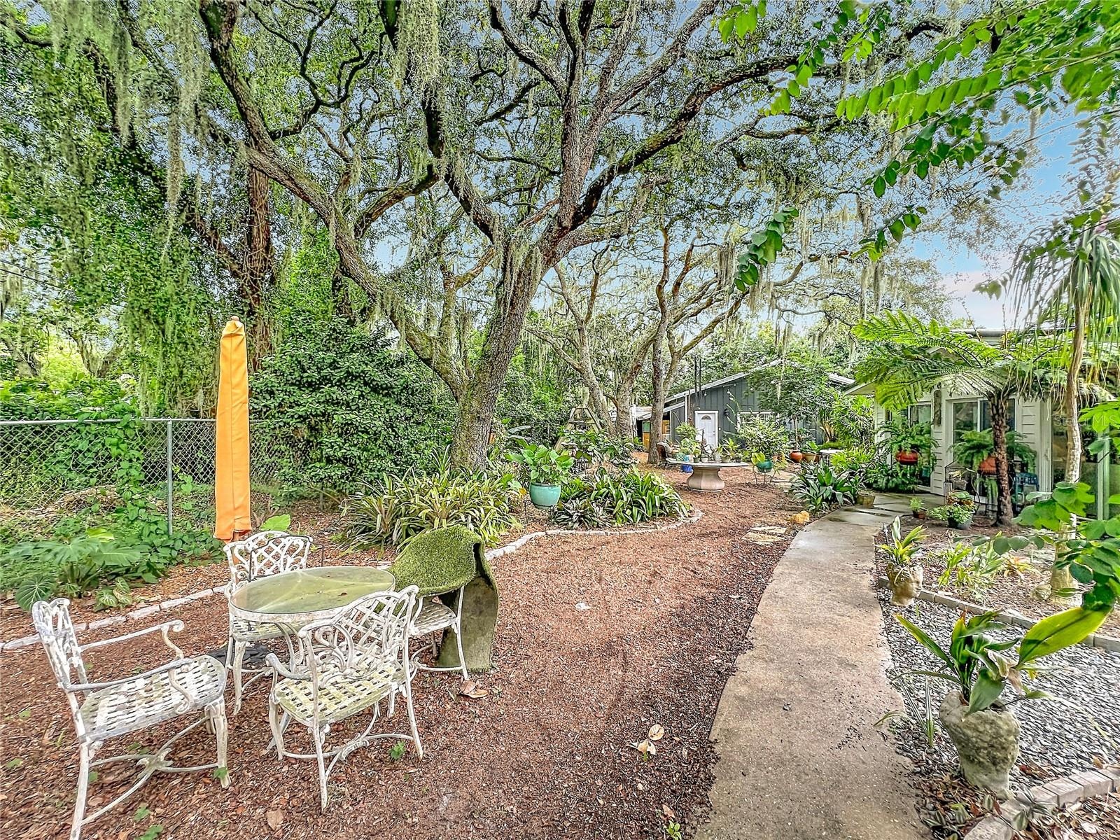 Backyard leading from efficiency apartment to In-law suite