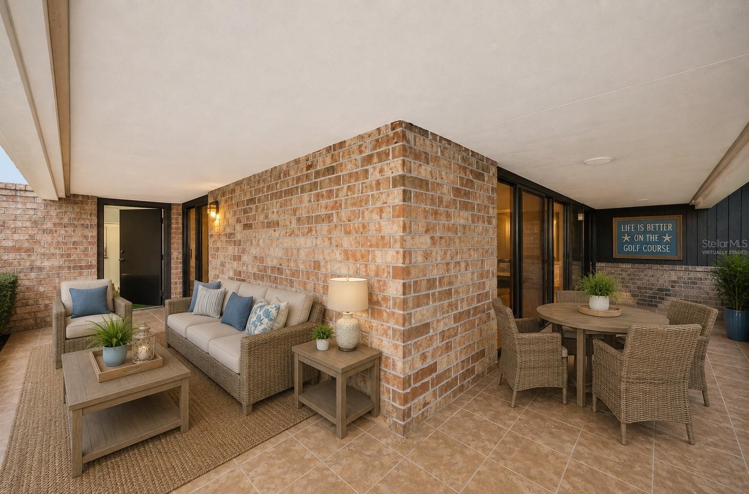 wrap-around patio virtually staged