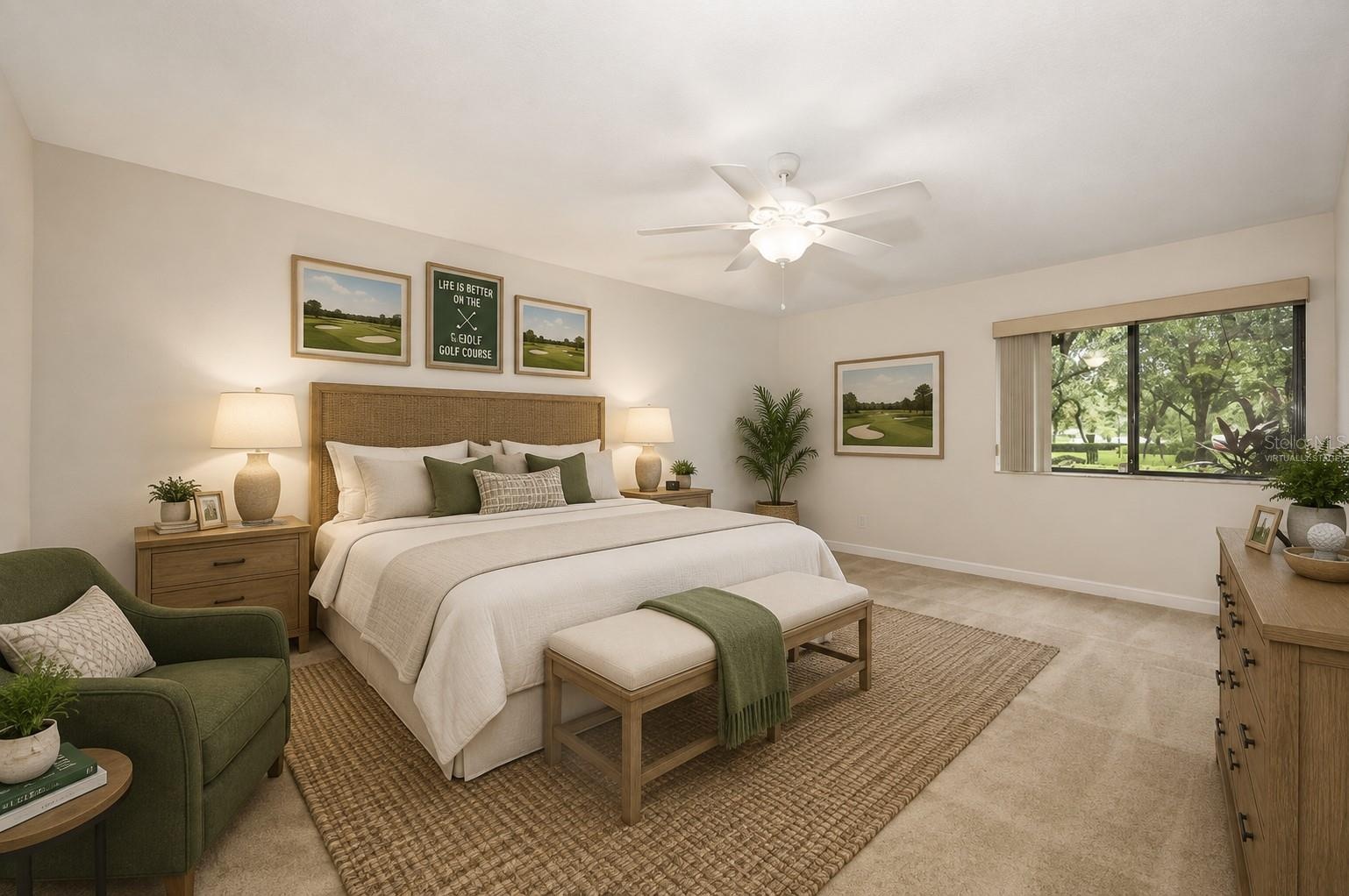 primary suite virtually staged