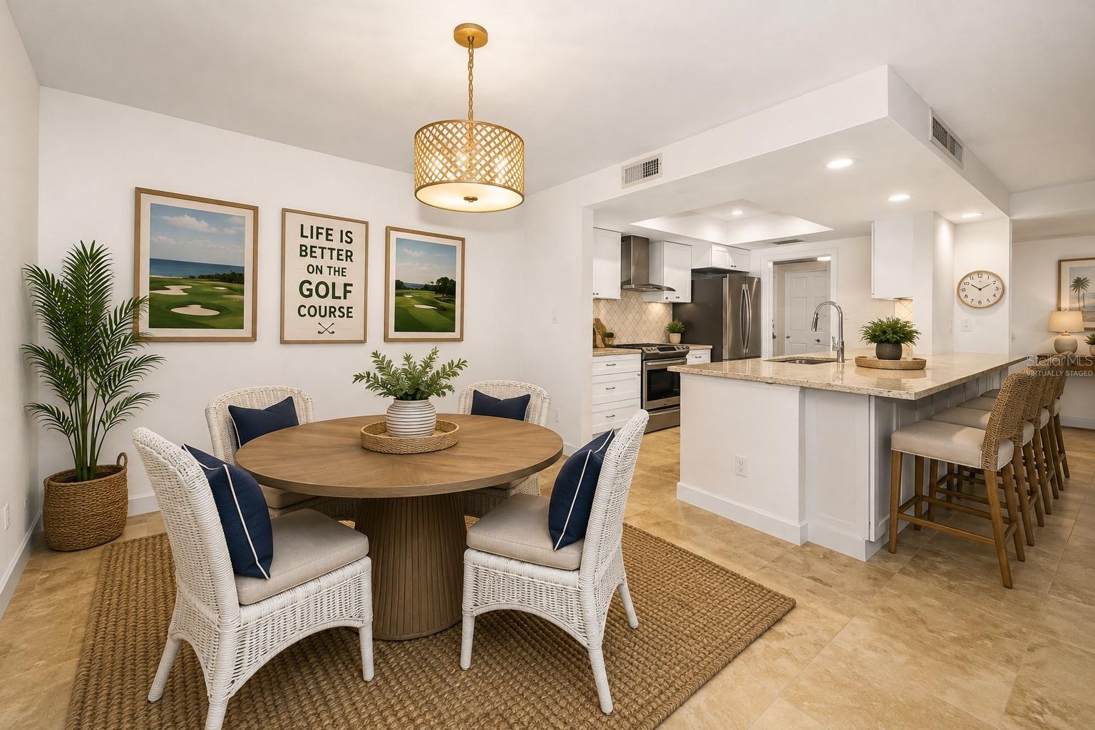 dining area nd kitchen virtually staged
