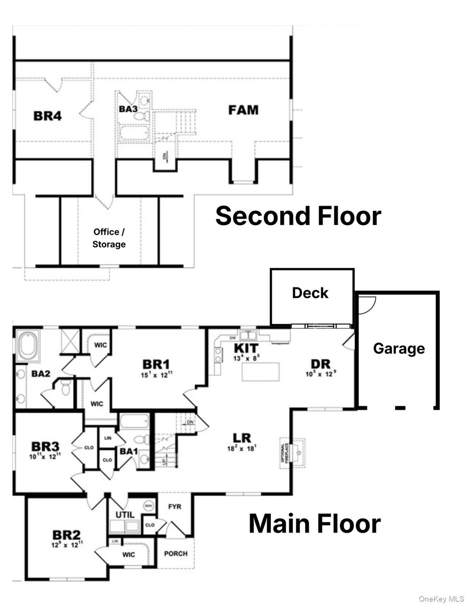 Thoughtfully designed floor plan featuring spacious living areas, 4 bedrooms, 3 full baths, private office/storage space, walk-in closets, kitchen, di