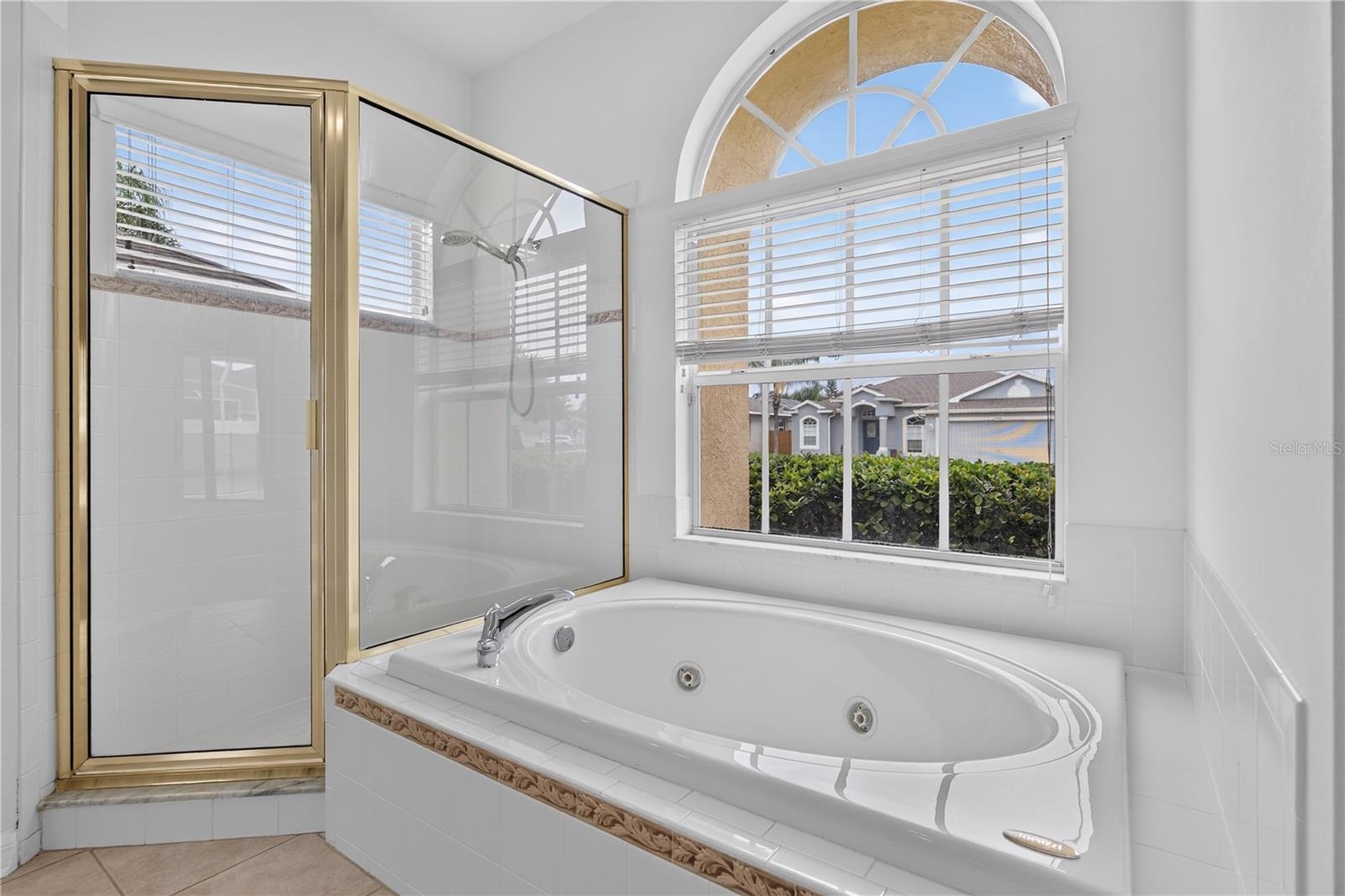 Walk in Shower and Jetted Garden Tub