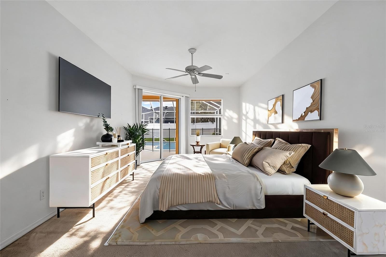 Virtually Staged Primary Bedroom